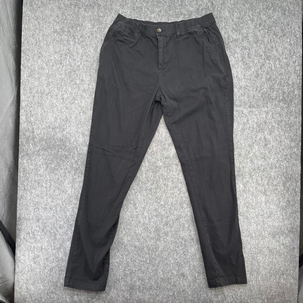 Cove USA Mens Pants 32x28 Black Elastic Waist Slim Straight Trousers